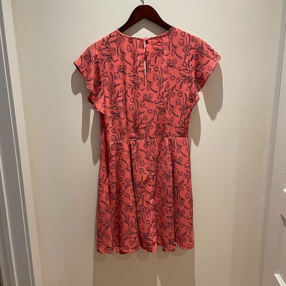 Banana Republic Salmon Pink Flutter Sleeve Dress 2p - Picture 2 of 4